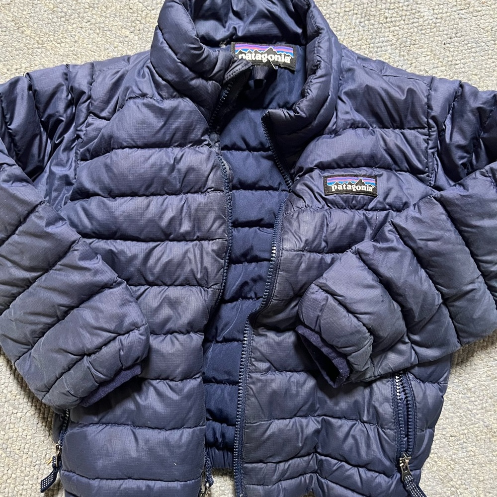 Patagonia Blue Puffer Jacket with Quilted Design